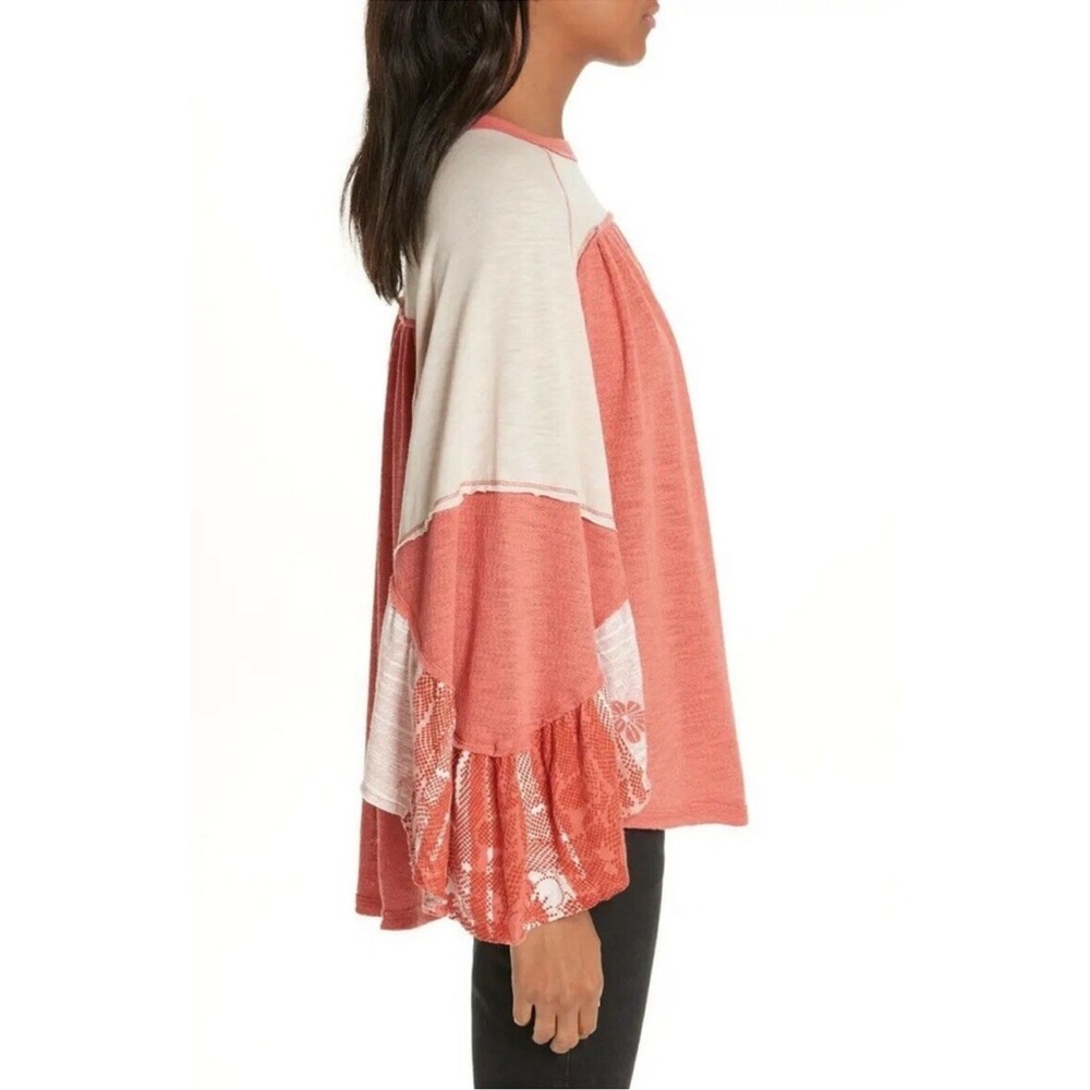Free People We The Free Friday Fever Pattern Mix Top - Picture 3 of 11